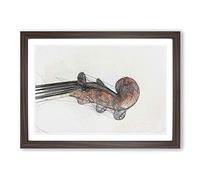 The Scroll of a Violin in Abstract Framed Print | A2 Walnut Framed Wall Art | Ready to Hang | Abstract Music Picture | Living Room Bedroom Lounge Office
