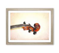 The Scroll Of A Violin Painting Modern Art Framed Print | A2 Oak Framed Wall Art | Ready to Hang | Modern Music Picture | Living Room Bedroom Lounge Office