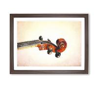 The Scroll Of A Violin Painting Modern Art Framed Print | A2 Walnut Framed Wall Art | Ready to Hang | Modern Music Picture | Living Room Bedroom Lounge Office