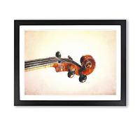The Scroll Of A Violin Painting Modern Art Framed Print | A3 Black Framed Wall Art | Ready to Hang | Modern Music Picture | Living Room Bedroom Lounge Office