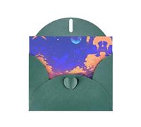 The sea at sunset Dark Green Patterns greeting card 6x4 inches with envelope, covering birthdays, weddings and other occasions