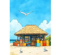 the sea Diamond Art Cross Stitch Kits for Adults cottage Diamond Art for Kids Beginners 5D DIY Crystal Embroidery Kits, Crafts for Adults, Wall Decorations, Gifts for 10 Year Olds Girls, 90x120cm a-32