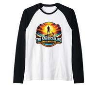 The Sea is Calling and I Must Go SUP Stand Up Paddleboard Raglan Baseball Tee