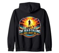 The Sea Is Calling And I Must Go SUP Stand Up Paddleboard Zip Hoodie