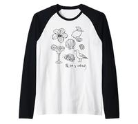 The Sea is Calling Beach Ocean Hibiscus Vacation Line Art Raglan Baseball Tee