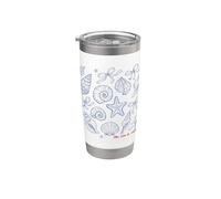 The Sea is Calling Shells Starfish Ocean Sketch Stainless Steel Insulated Tumbler