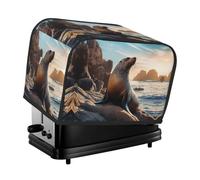 The Sea lion on the rocks toaster cover is suitable for 2 small toaster covers with wide slots and comes with a storage pocket to meet diverse baking needs.