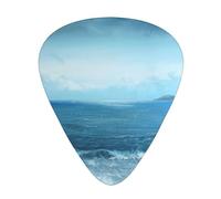 The Sea Print Guitar Picks 12-Pack - Assorted Thickness Picks (0.46mm, 0.71mm, 0.96mm) with Storage Box & Assorted Unique Design for Acoustic, Electric, Bass, and Ukulele Players