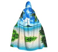 The Sea Print Hooded Cloak Cape Costume Robe