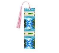 The Sea Print Wooden Bookmark Bookmarks with Tassels Book Marks for Reading Hardcover Books Notebooks