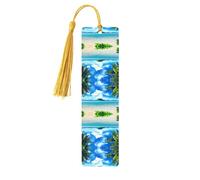 The Sea Print Wooden Bookmark Bookmarks with Tassels Book Marks for Reading Hardcover Books Notebooks