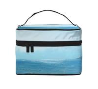 The Sea Prints Makeup Bag for Women Men, Travel Cosmetic Bag Large Wide-Open Portable Toiletry Bag with Handle