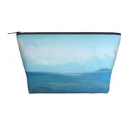 The Sea Prints Trapezoid Makeup Bag Travel Cosmetic Organizer with Foam Padding for Gym, Office, and Weekend Trips