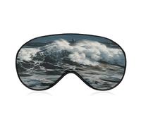 The Sea Waves Sleep Mask,Adjustable Strap Sleeping Mask, Complete Light Blocking Sleep Shade Cover,Soft Breathable Comfortable Blindfold for Women and Men