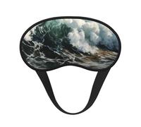 The Sea Waves Sleep Mask for Side Sleepers: Blackout Eye Masks for Sleeping - Soft Breathable Soft Eye Shade Cover for Travel - Adjustable Night Blindfold for Men Women Gifts