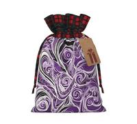 The Sea Witch Inspired Color Blocked Linen Drawstring Gift Bag, Reusable Gift Bag