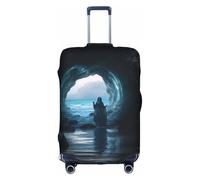 The Sea Witch Inspired Luggage Cover Elastic Washable Stretch Suitcase Protector Anti Scratch Travel Cover, White, S