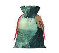 The Sea Witch Inspired Print Christmas Drawstring Gift Bags Reusable Xmas Candy Bags For Christmas Party