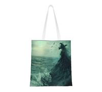 the sea witch inspired Print Functional Bag Reusable Practical Bags Lightweight Foldable Work Travel Gym Beach