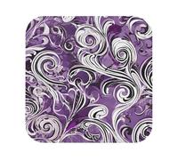 The Sea Witch Inspired Print Leather Coaster Set of 6 Pieces,Square Heat-Resistant Drinks Coffee Decorative Coaster for Living Room Kitchen,4 in