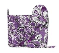 The Sea Witch Inspired Print Oven Mitts Pot Holders Sets,Kitchen Glove Potholder, Silica Gel Surface Safe for Baking, Cooking, BBQ,Cooks Gifts,Pack of 2.