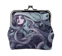 the sea witch inspired Printed Kiss-Lock Coin Purse for Women, Compact Stylish PU Leather Change Pouch for Cards, Coins, Essentials