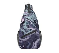 The sea Witch Inspired Printed Sling Bag Crossbody Backpack for Men Women, Versatile Casual Shoulder Chest Bag for Running Hiking Cycling Travel Work