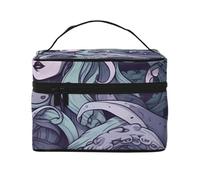 The sea Witch Inspired Printing Makeup Bag for Women Portable Travel Cosmetic Case Make Up Organizer Bag Beauty Box with Inner Pouch and Handle