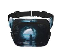 The Sea Witch Inspired Square Double-Layer Waist Bag Mini Adjustable Waist Belt Bag Exercise Running Travel Hiking, Black, One Size