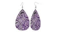 The Sea Witch Inspiredprint Leather Earring Stylish Waterdrop Shaped Dangle Earrings With Double Sided Print, Pvc Leather 925 Silver Plated Hooks For Womenâ€™s Fashion Holiday Party Gift