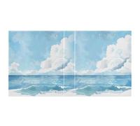 The Seaside and White Clouds 3-Ring Binder 1.5 Inch, PVC Material Document Organizer with D-Ring and Clear View Pocket for Office Supplies-1 Pack