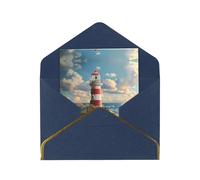 The Seaside Lighthouse Greetings Card Birthday Card Happy Christmas Halloween Envelopes Blank Cards All Occasions