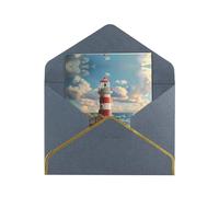 The Seaside Lighthouse Greetings Card Birthday Card Happy Christmas Halloween Envelopes Blank Cards All Occasions