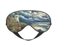 The Seaside Lighthouse Lighthouse Printed Eye Mask, Soft and Breathable, Suitable for Nap, Travel, and Night Sleep