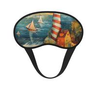 The Seaside Lighthouse Print Adults Soft Washable Eye Mask for Light Blocking Nap Face Sleeping Travel Cover
