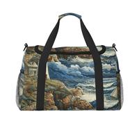 The Seaside Lighthouse Print Ample Space Travel Duffle Bag Carry On Tote 19.7x13x10.2 in Stylish Tote for Gym