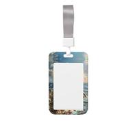 The Seaside Lighthouse Print Badge Holder with Breakaway Lanyard,Work Name Tag Breakaway Lanyard Id Card Protector Case