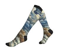 The Seaside Lighthouse Print Compression Running Socks For Men And Women Athletic Socks For Everyday Use Socks