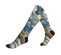 The Seaside Lighthouse Print Compression Running Socks For Men And Women Athletic Socks For Everyday Use Socks