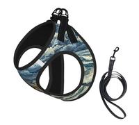 The Seaside Lighthouse Print Dog Harness Adjustable Walk Puppy Harnesses Leash Clips Pet Harnesses Training Pet Vest