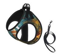 The Seaside Lighthouse Print Dog Harness Adjustable Walk Puppy Harnesses Leash Clips Pet Harnesses Training Pet Vest