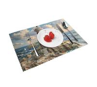 The Seaside Lighthouse Print Exquisite Dining Table Placemats Washable Place Mats Non Slip Kitchen Home Decor