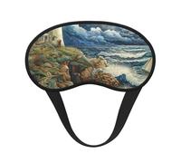 The Seaside Lighthouse Print Fashion Sleep Eye Mask for Men Women, 100% Blackout Eye Mask, Soft Covering Strong Light, Suitable for Travel/Yoga/Nap