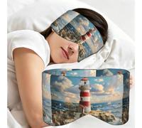 The Seaside Lighthouse Print Full Coverage Sleep Mask,Eye Mask Portable for Travel Office Nap Shift Work