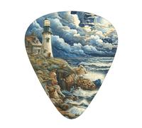 The Seaside Lighthouse print Guitar Picks 12 Pack Assorted Thickness for Guitar,ukulele,0.46/0.71/0.96mm