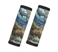 The Seaside Lighthouse Print Handles Protection Luggage Handle Wrap Grips 2 Packs Suitcase Identifiers Soft Grip