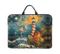 The Seaside Lighthouse Print Laptop Carrying Case, Laptop Sleeve Case, Computer Bag, Traveling Computer Cover For 14 Inch