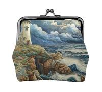 The Seaside Lighthouse Print Lightweight Women Coin Purse Exquisite Waterproof Small Pouch for Coins Cards