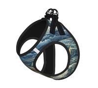 The Seaside Lighthouse Print Pet Leash Vest Reflective Adjustable Soft Mesh Vest Breathable For Daily Walks