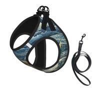 The Seaside Lighthouse Print Pet Leash Vest Reflective Adjustable Soft Mesh Vest Breathable For Daily Walks